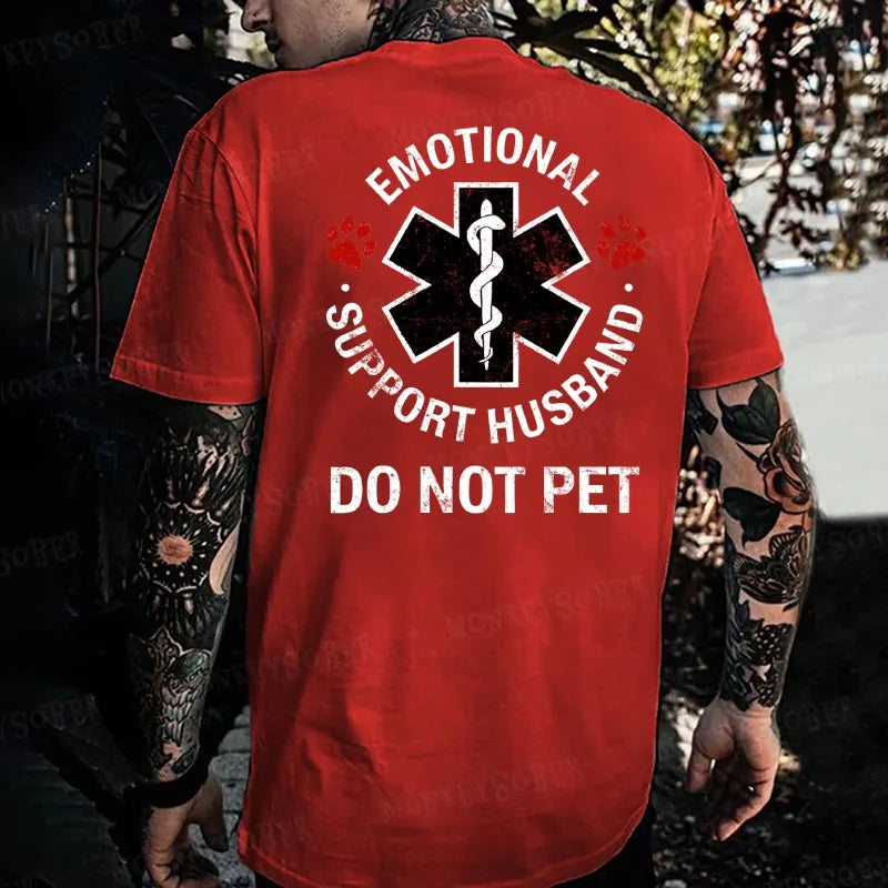 Emotional Support Husband Do Not Pet Monkey T-shirt