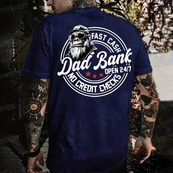 Fast Cash Dad Bank No Credit Checks Monkey T-shirt