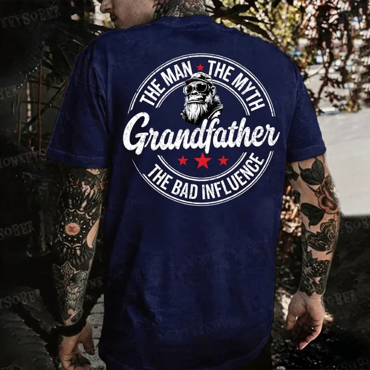 Grandfather The Man The Myth The Bad Influence Monkey T-shirt