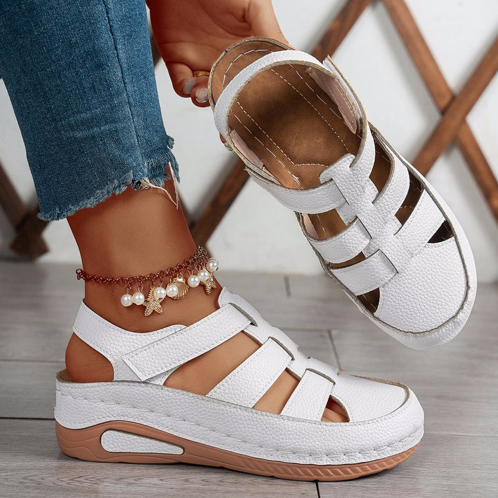 Women's Breathable Comfort Sandals – Soft Sole Hook & Loop Walking Shoes