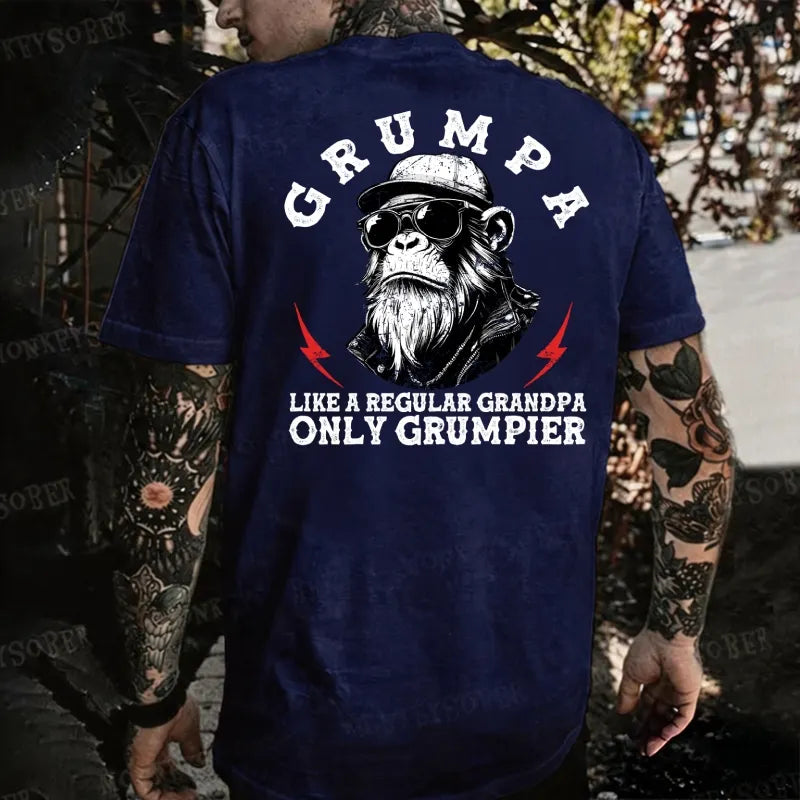Grumpa Like A Regular Grandpa Only Grumpier Monkey T-shirt