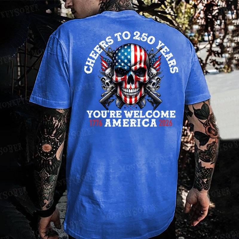 Cheers To 250 Years You're Welcome America 1776-2026 Monkey T-shirt