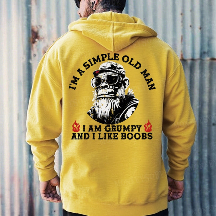 I'm A Simple Old Man I Am Grumpy And I Like Boobs Hoodies