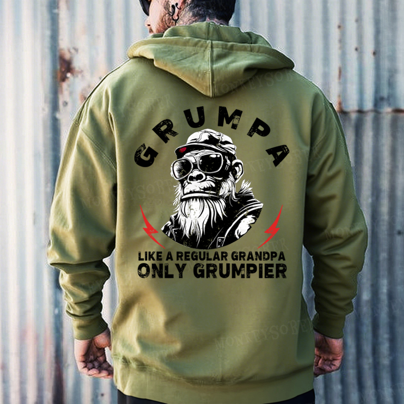 Grumpa Like A Regular Grandpa Only Grumpier Funny Monkey Hoodies