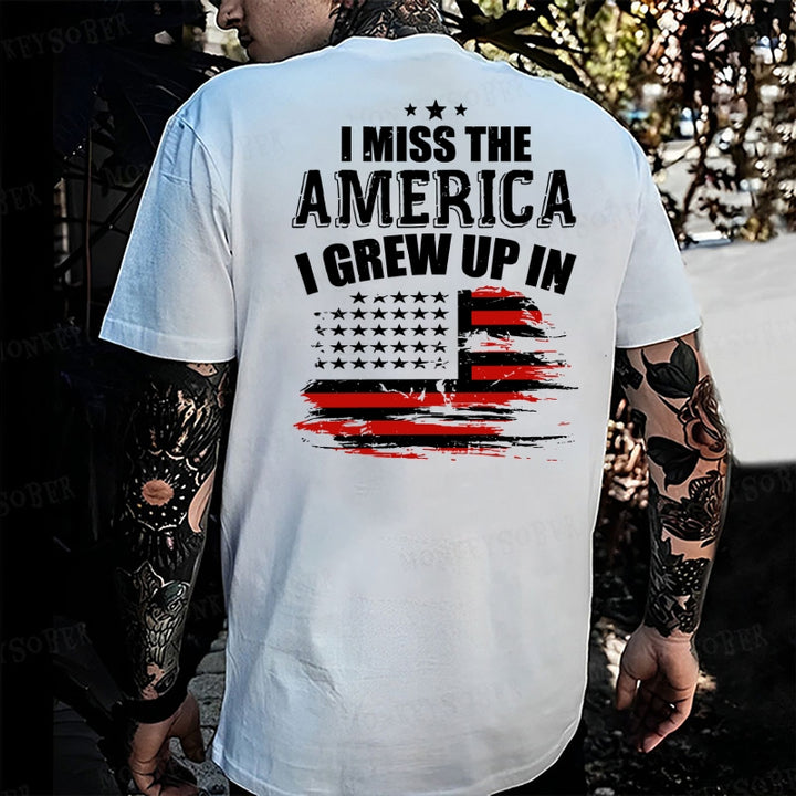 I Miss The America I Grew Up In USA Flag  Monkey T-shirt