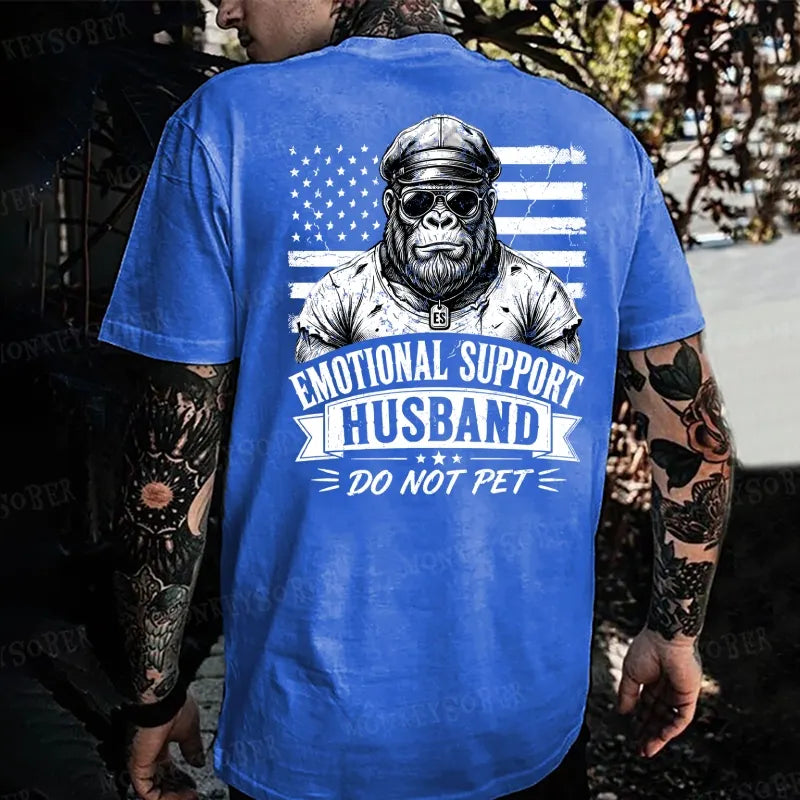Emotional Support Husband Do Not Pet Monkey T-shirt