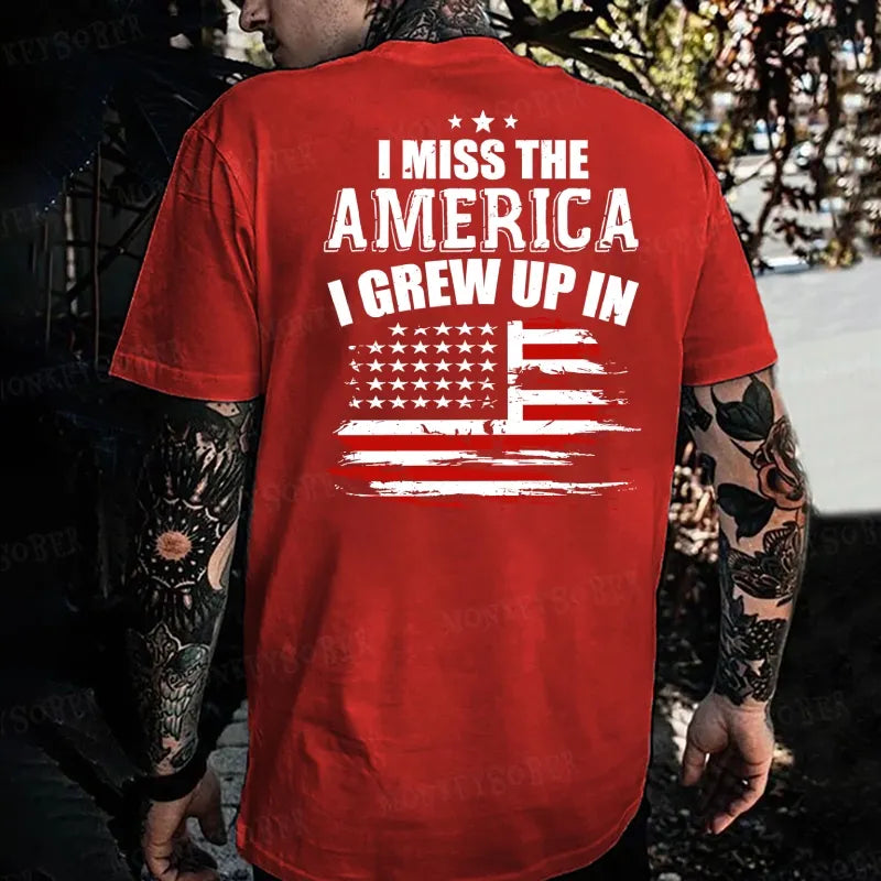 I Miss The America I Grew Up In USA Flag  Monkey T-shirt