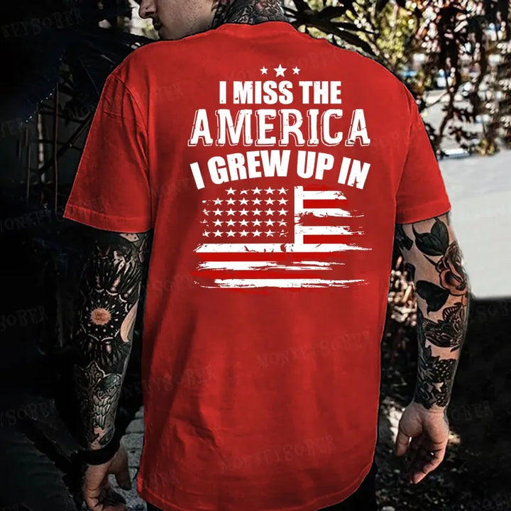 I Miss The America I Grew Up In USA Flag  Monkey T-shirt