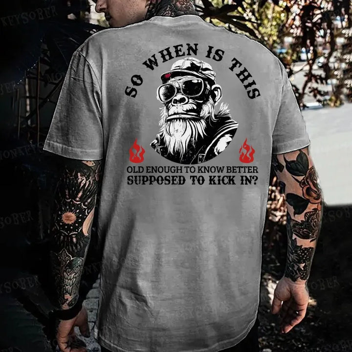 So When Is ThisOld Enough To Know BetterSupposed To Kick In? Monkey T-shirt