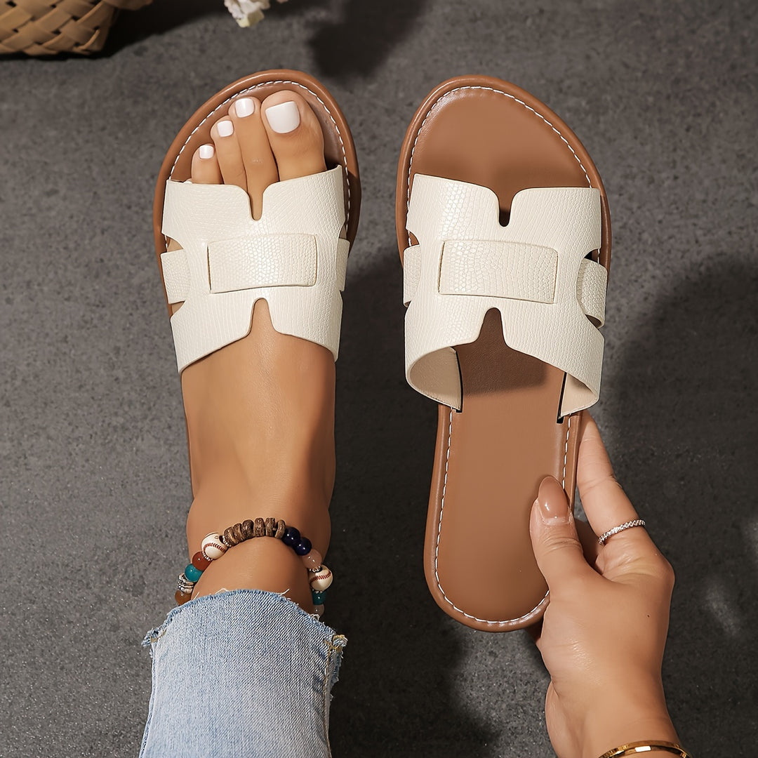 Women's Flat Slide Sandals – Comfortable Minimalist Summer Shoes