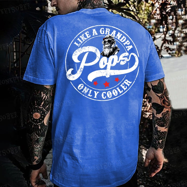 Pops Like A Grandpa Only Cooler Monkey T-shirt