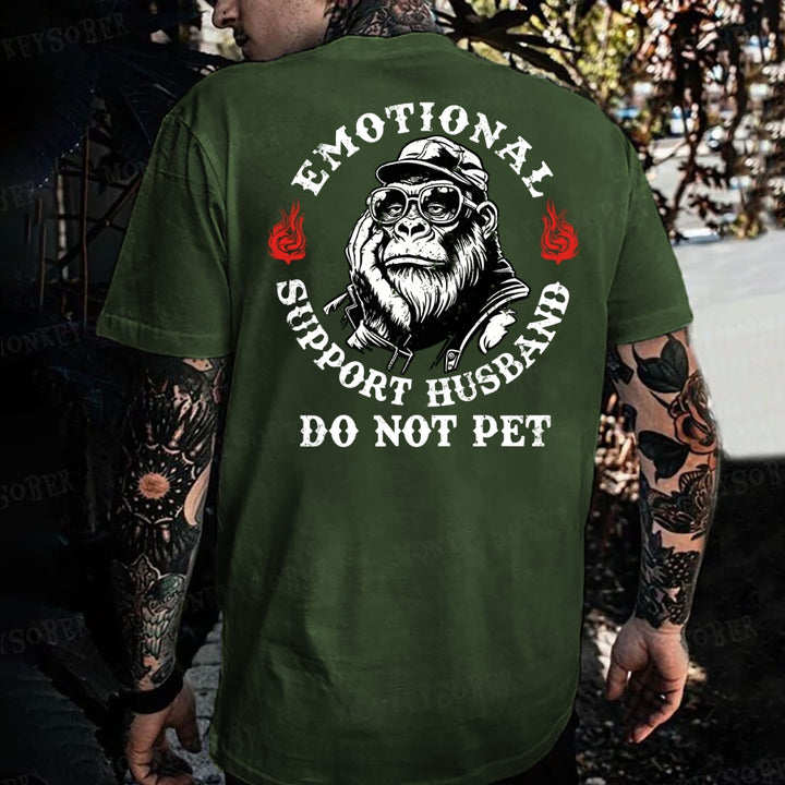 Emotional Support Husband Do Not Pet Monkey T-shirt
