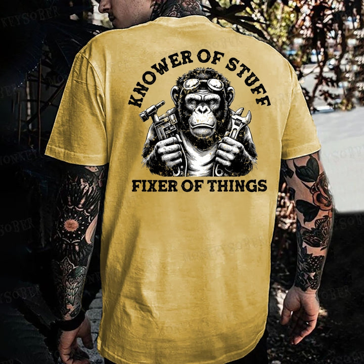 Knower of Stuff， Fixer of Things Monkey T-shirt