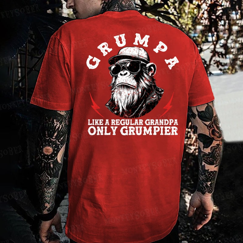 Grumpa Like A Regular Grandpa Only Grumpier Monkey T-shirt
