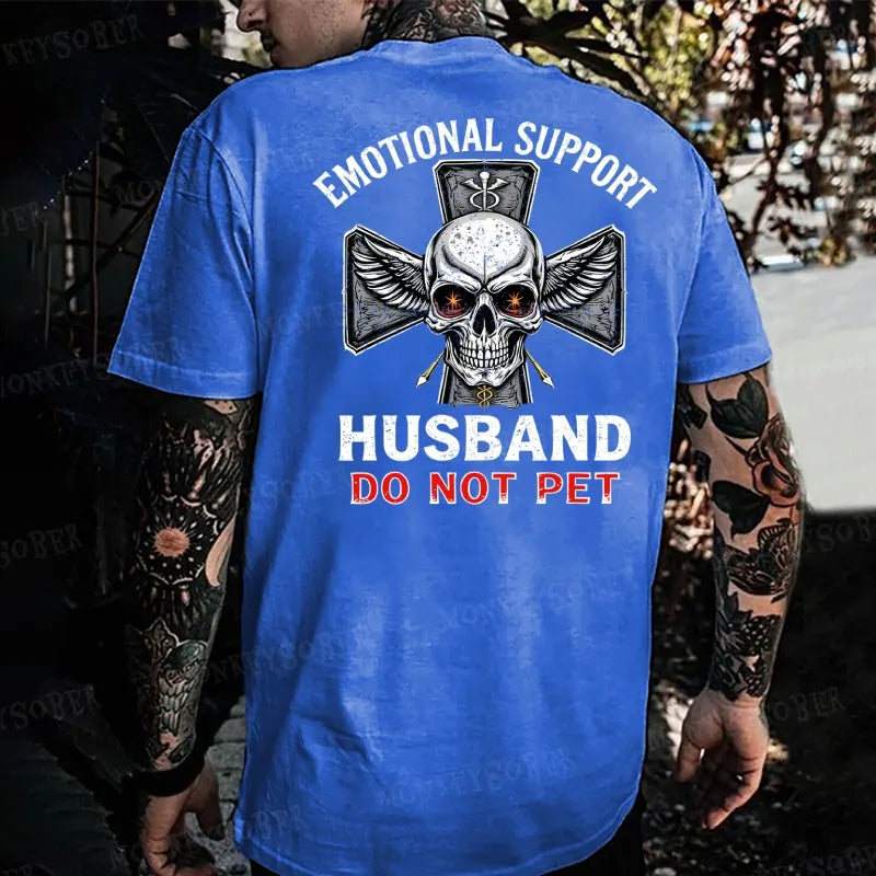 Emotional Support Husband Do Not Pet Monkey T-shirt