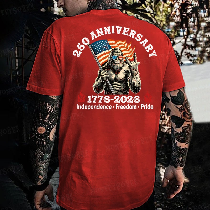 250 Anniversary 1776-2026 Independence Freedom Pride Monkey T-shirt