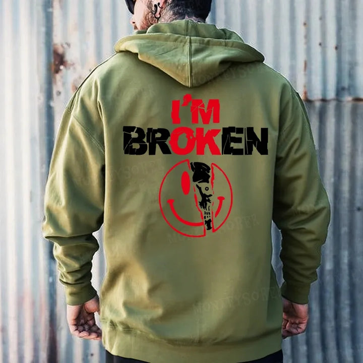 I'm Broken Skull Smile Hoodies