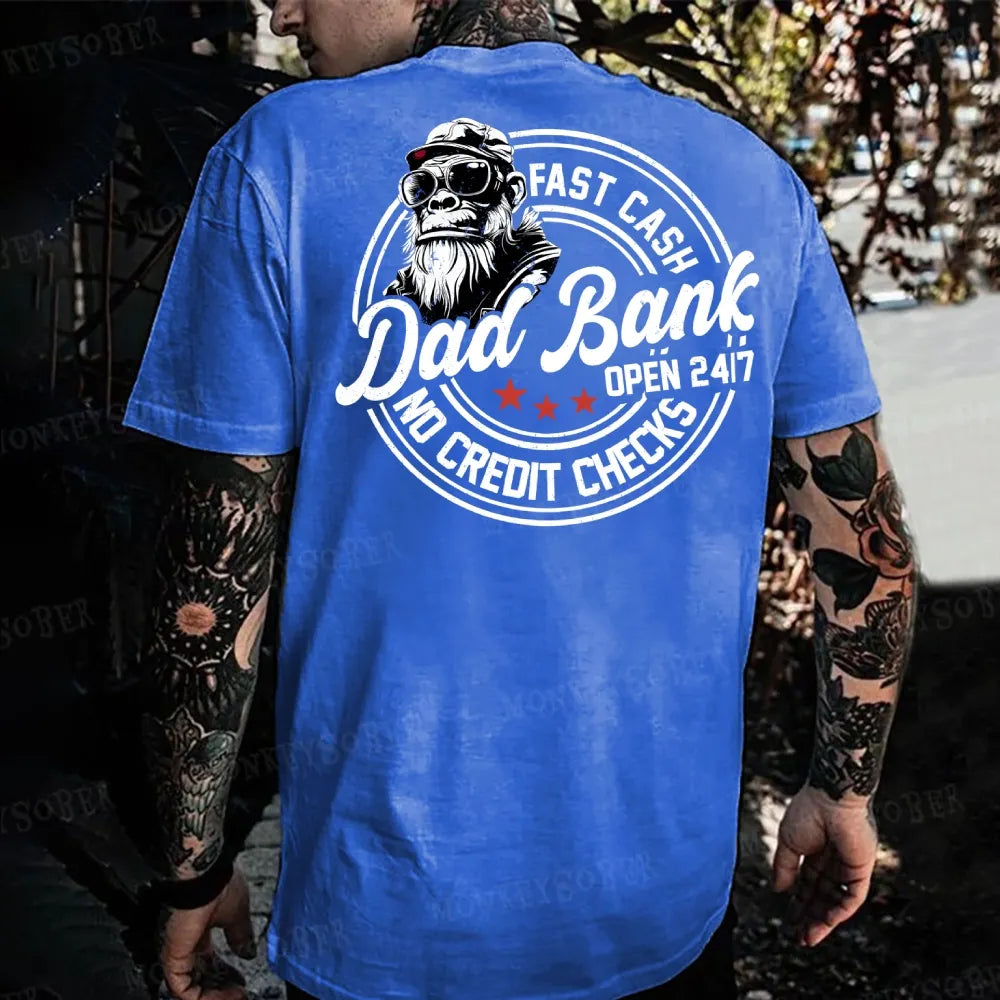Fast Cash Dad Bank No Credit Checks Monkey T-shirt