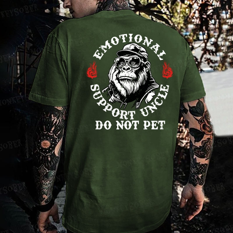 Emotional Support Uncle Do Not Pet Monkey T-shirt