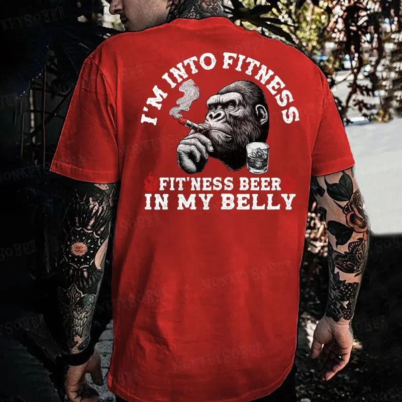 I'm Into Fitness Fit'ness Beer In My Belly  Monkey T-shirt