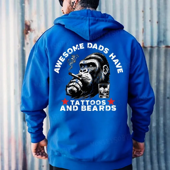 Awesome Dads Have Tattoos And Beards Hoodies