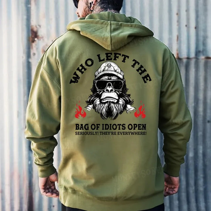 Who Left The Bag Of Idiots Open ? Hoodies
