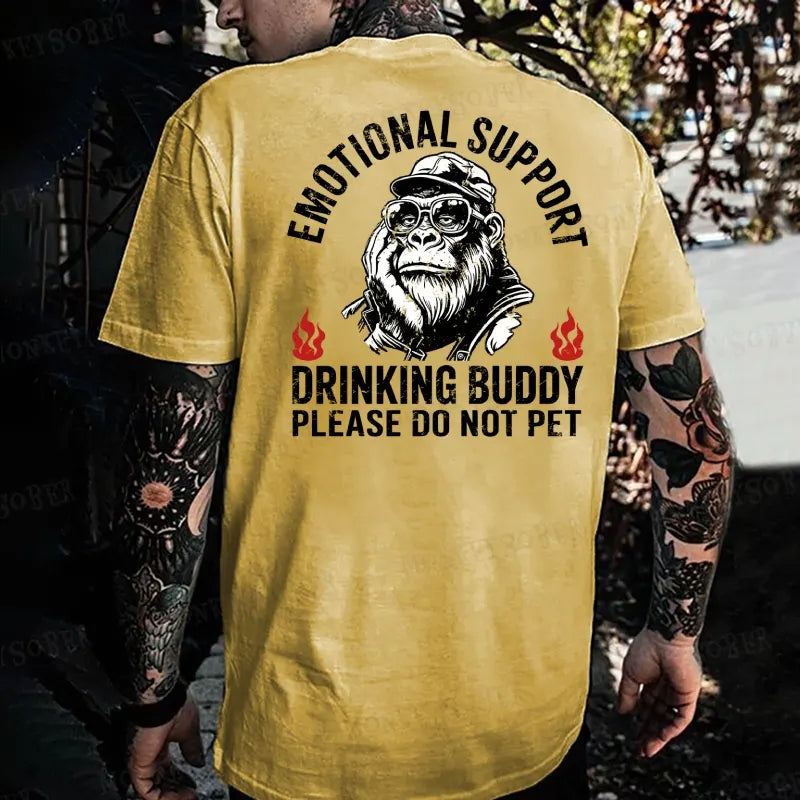 Emotional Support Husband Do Not Pet Monkey T-shirt