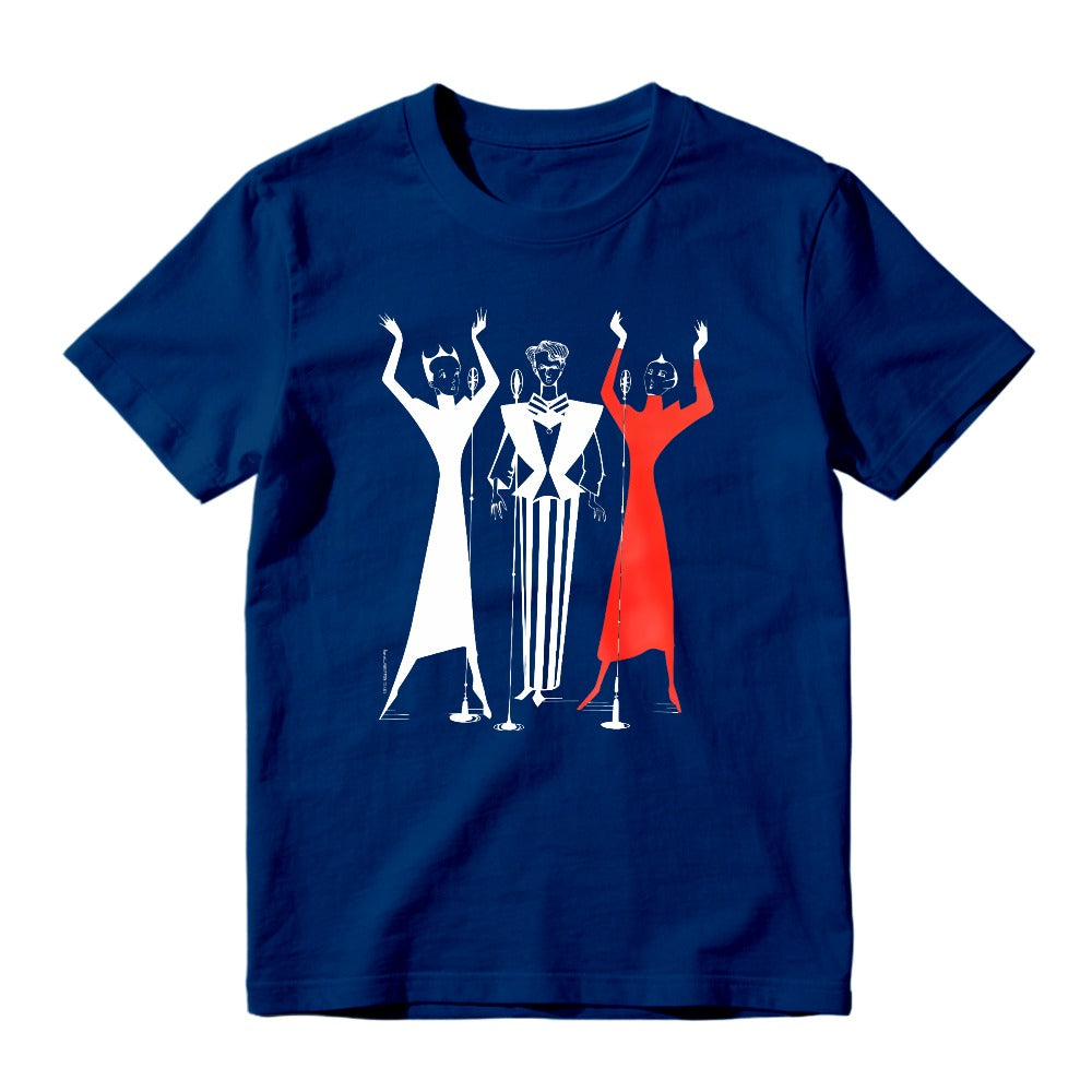 Retro Three Vocal Singers Graphic T-Shirt Vintage Choir Microphone Art Music Lover Short Sleeve Tee