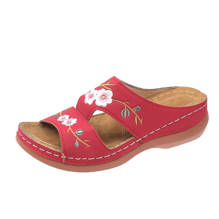 Women's Floral Embroidered Wedge Sandals