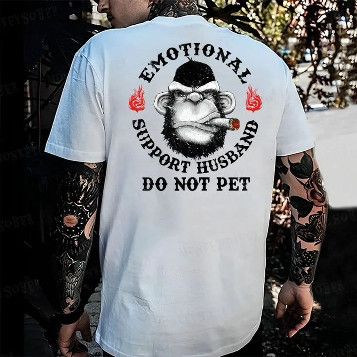 Emotional Support Husband Do Not Pet Monkey T-shirt
