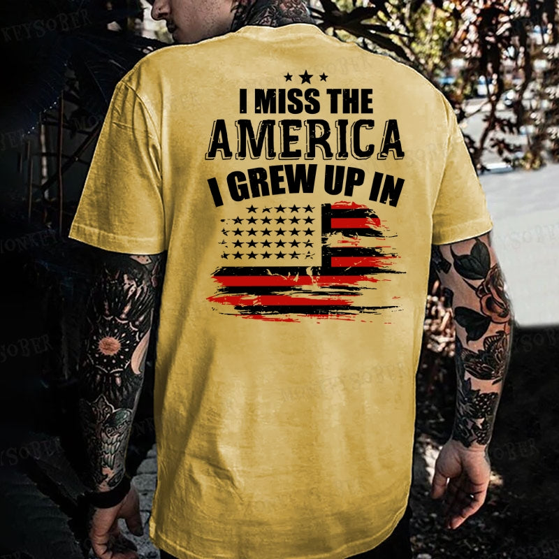 I Miss The America I Grew Up In USA Flag  Monkey T-shirt
