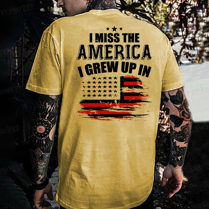 I Miss The America I Grew Up In USA Flag  Monkey T-shirt