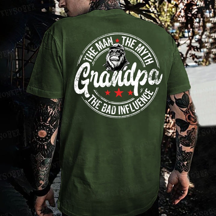 The Man The Myth Grandpa The Bad Influence Monkey T-shirt