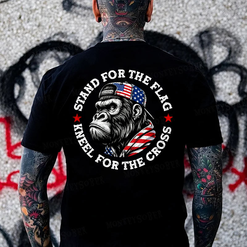 Stand For The Flag Kneel For The Cross Monkey T-shirt