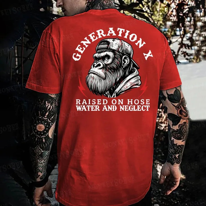 Generation X Raised On Hose Water And Neglect Monkey T-shirt