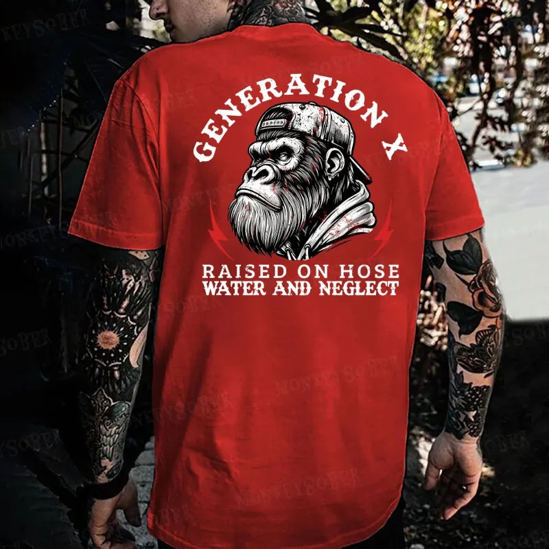 Generation X Raised On Hose Water And Neglect Monkey T-shirt