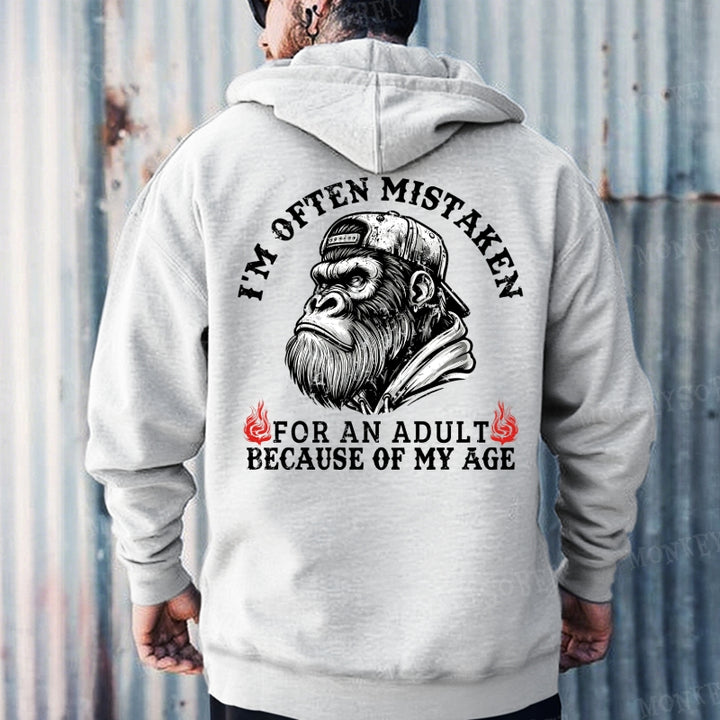 I'm Offen Mistaken For An Adult Because Of My Age Monkey Hoodies