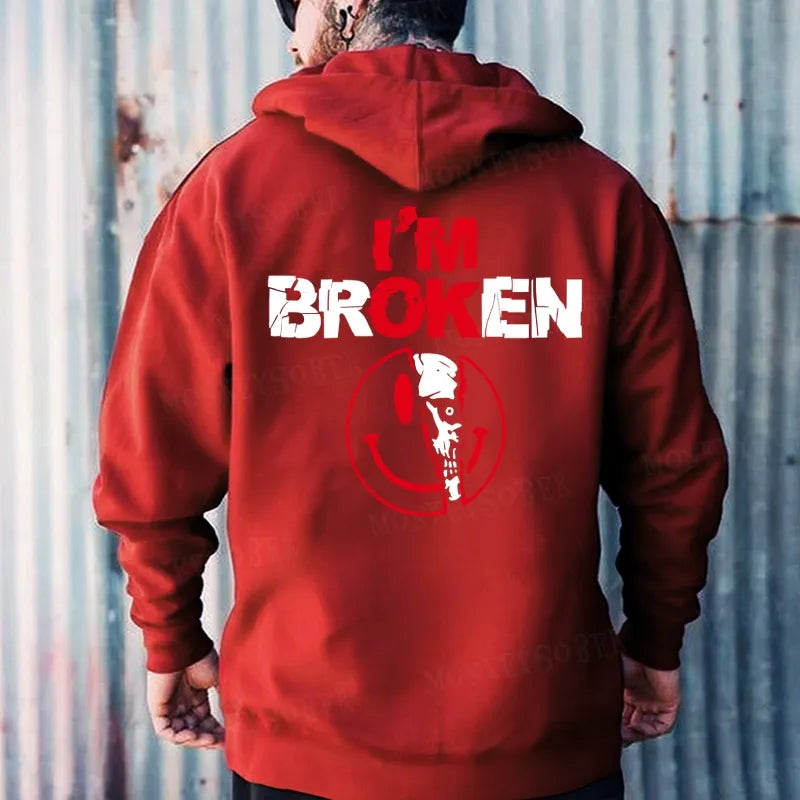 I'm Broken Skull Smile Hoodies