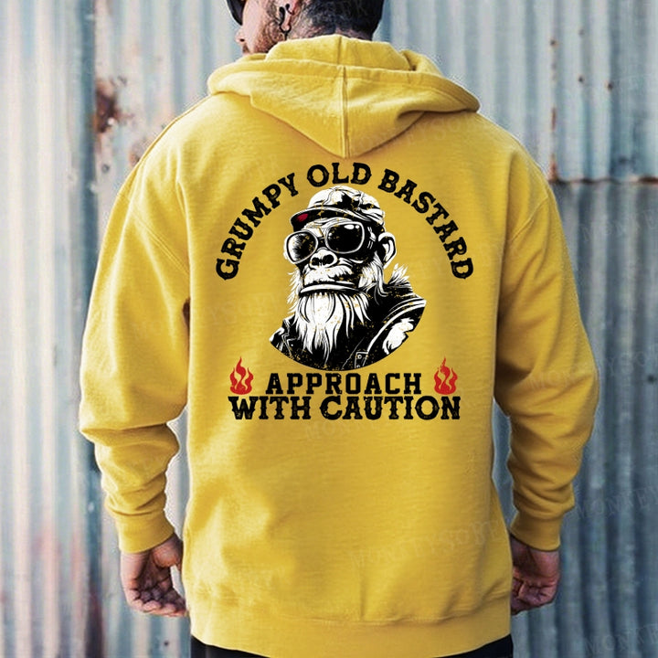 Grumpy Old Bastard Approach With Caution Hoodies