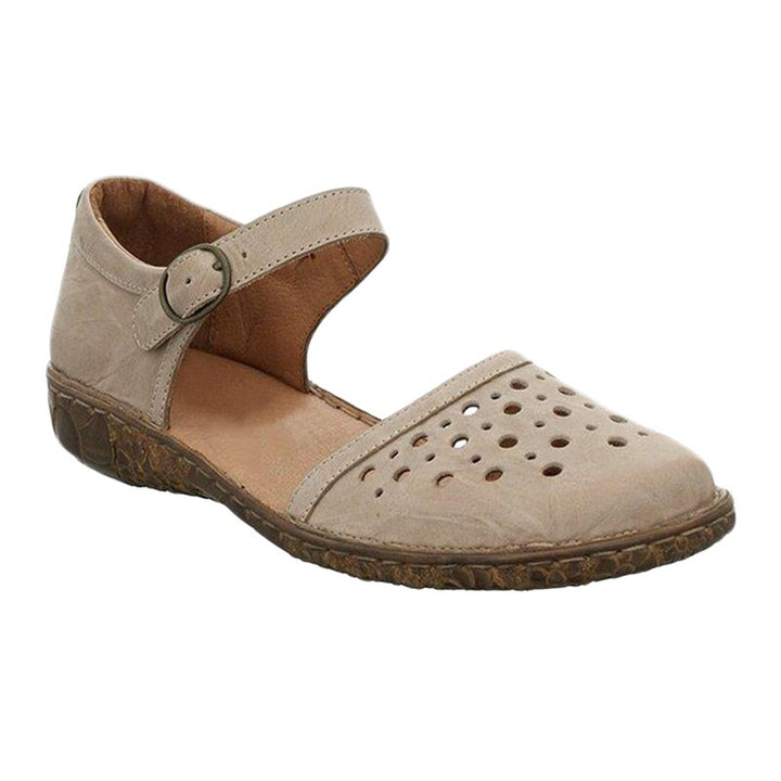 Women's Round Toe Hollow-out Leather Sandals