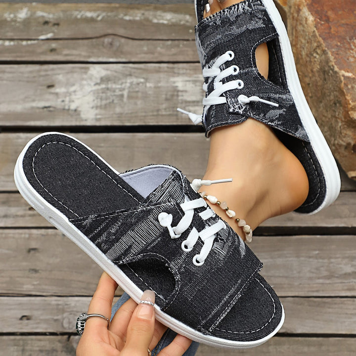 Comfort Denim Slip-On Sandals – Easy On, Easy Off, Comfortable All Day