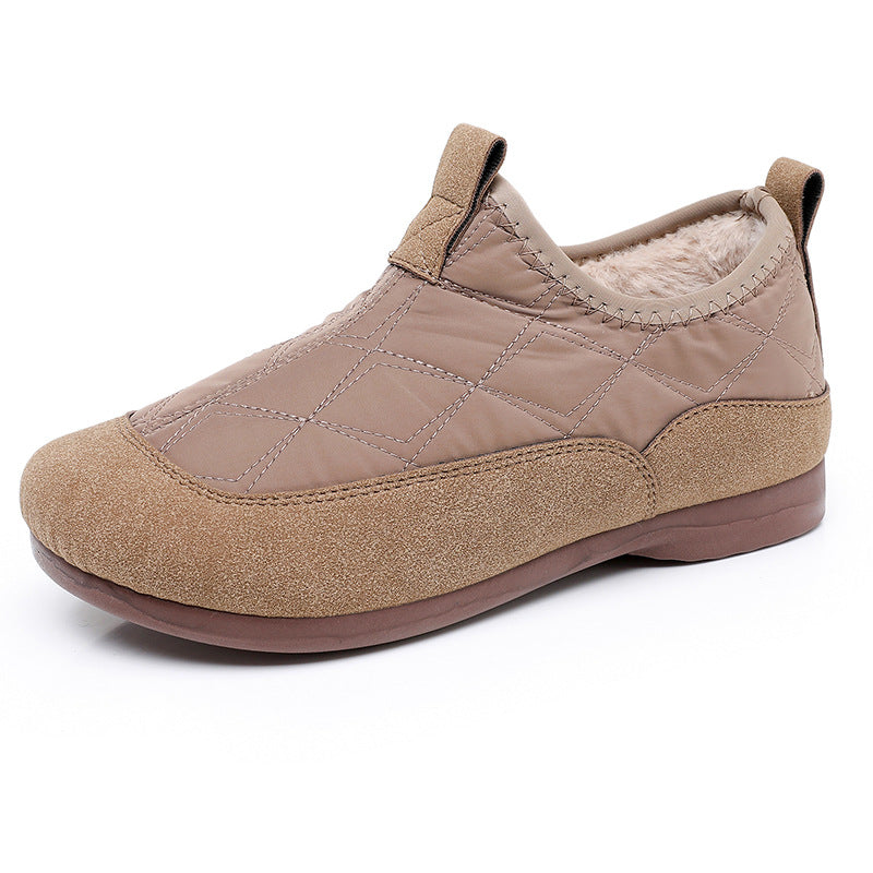 Women's Winter Slip-On Warm Shoes – Soft Sole, Plush Lined, Comfortable Casual Cotton Shoes for Cold Weather