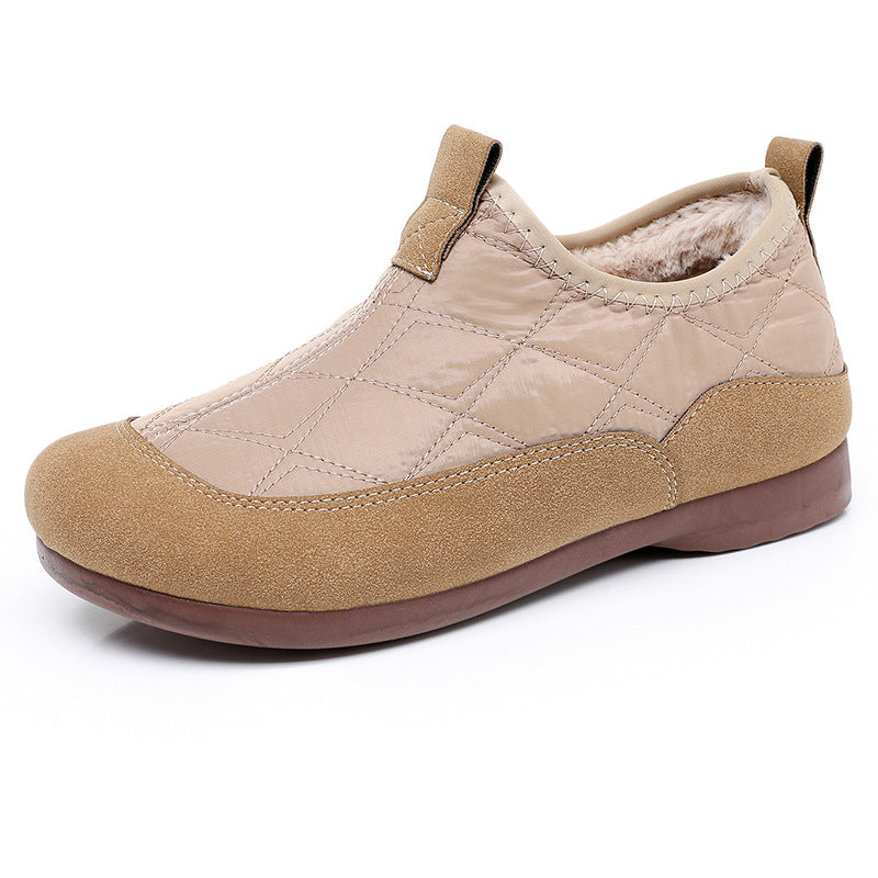 Women's Winter Slip-On Warm Shoes – Soft Sole, Plush Lined, Comfortable Casual Cotton Shoes for Cold Weather