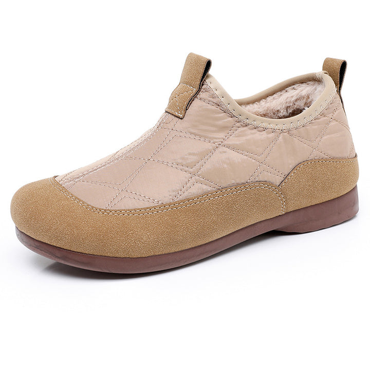 Women's Winter Slip-On Warm Shoes – Soft Sole, Plush Lined, Comfortable Casual Cotton Shoes for Cold Weather