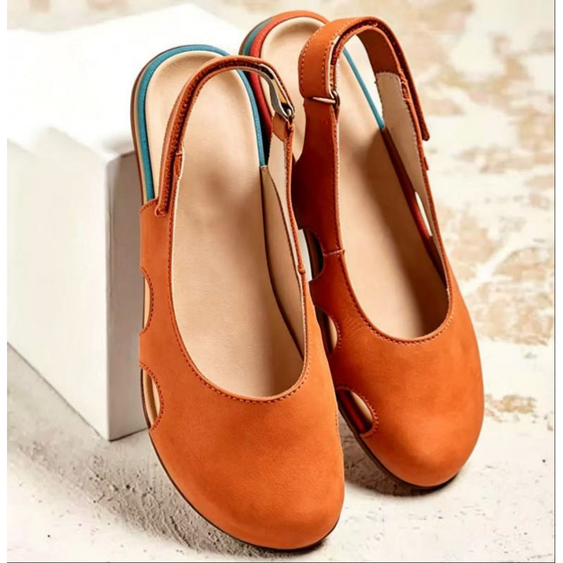 Women's Vintage Slingback Comfort Flats – Lightweight Breathable Everyday Shoes