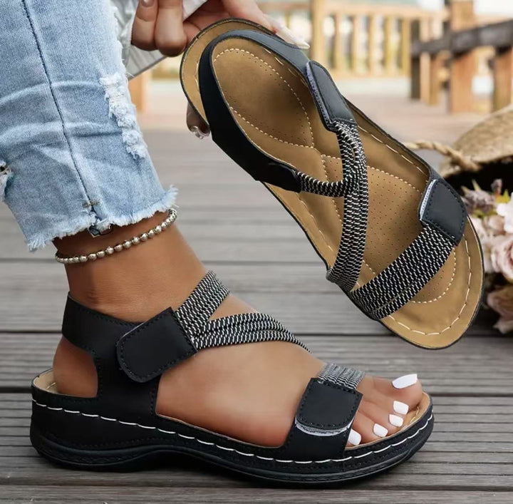 Women's Lightweight Walking Sandals – Breathable Hook-and-Loop Comfort Shoes