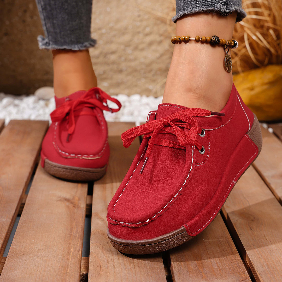 Women's Vintage Casual Shoes – Lace-Up Design with Durable Non-Slip Sole
