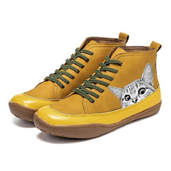 Women's Vintage Cat Boots – Cute Retro Ankle Boots