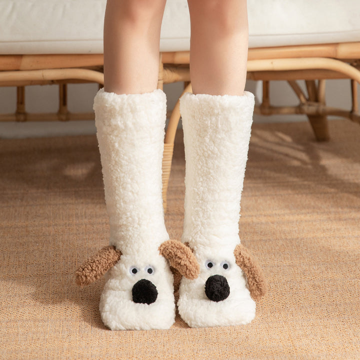 Women's Warm Winter Slipper Socks – Soft Fuzzy Lining & Non-Slip Sole