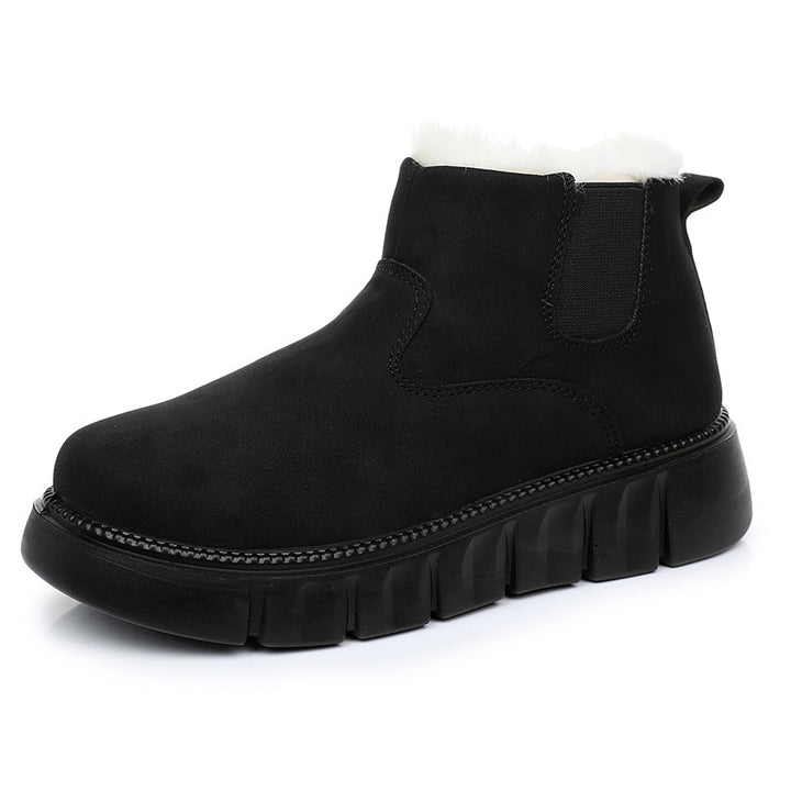 2025 Women's Slip-On Winter Snow Boots – Warm Fur Lining, Non-Slip Sole & Platform Comfort